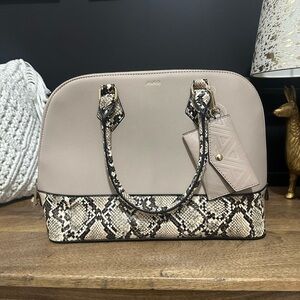Aldo Beige and Snake Print Satchel